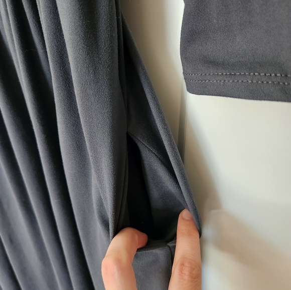 Charcoal V-neck 3/4 Sleeve Dress Ladies Size M - Picture 4 of 5